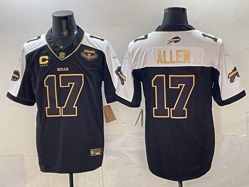 Men 2026 Buffalo Bills #17 Allen black gold three generations Nike Limited NFL Jersey style 002->buffalo bills->NFL Jersey
